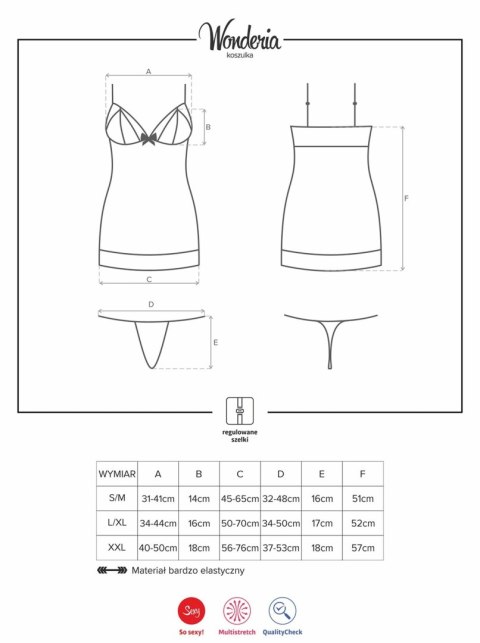 Przejrzysta koszulka komplet stringi wonderia l/xl Przejrzysta koszulka komplet stringi wonderia l/xl