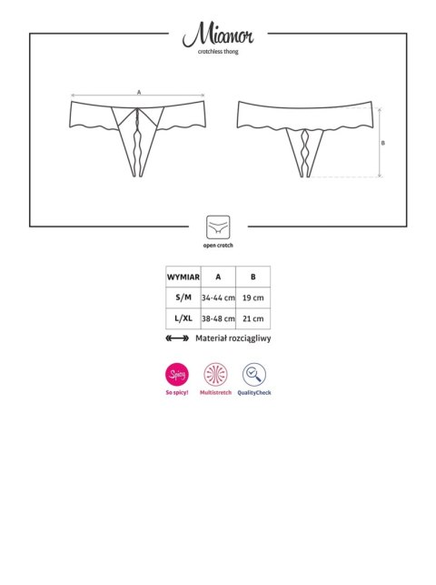 Stringi koronkowe rozcięte w kroku obsessive L/XL