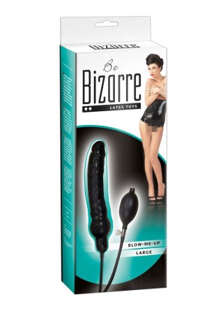 Nadmuchiwane czarne dildo penis z lateksu 25 cm