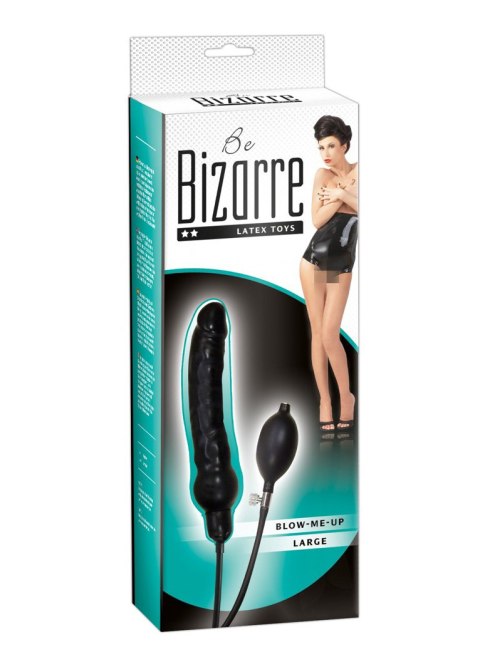 Nadmuchiwane czarne dildo penis z lateksu 25 cm