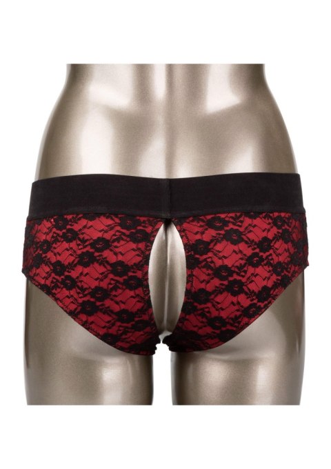 Sexowne koronkowe majtki strap-on z dziurką dildo