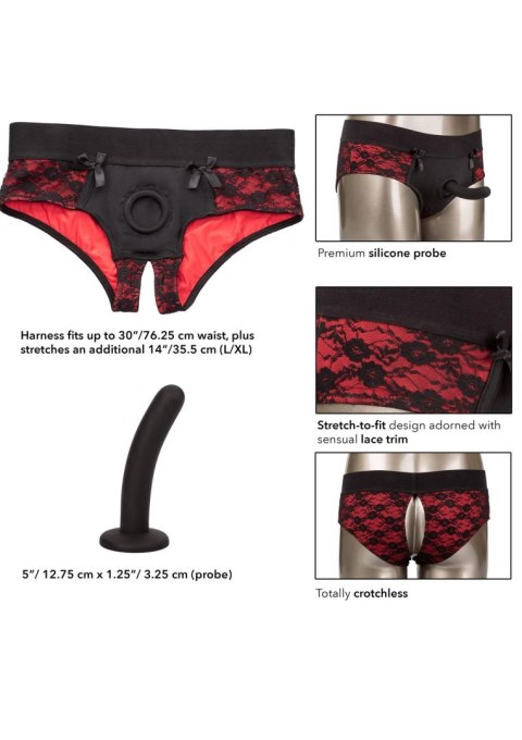 Sexowne koronkowe majtki strap-on z dziurką dildo