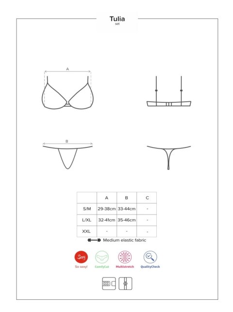 Zmysłowy sex komplet stanik figi obsessive l/xl Zmysłowy sex komplet stanik figi obsessive l/xl