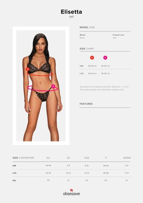 Figi biustonosz sex komplet obsessive elisetta s/m