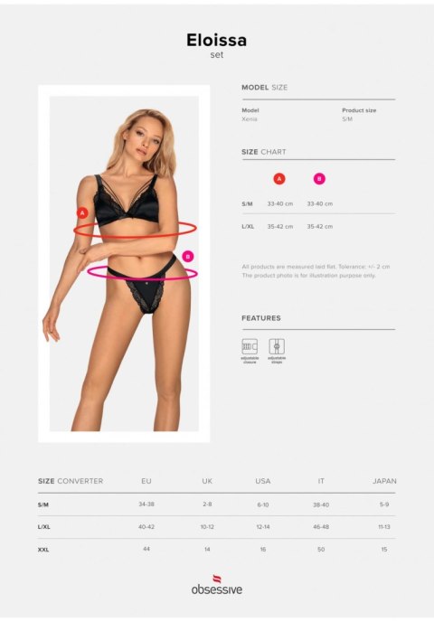 Stanik stringi sex komplet obsessive eloissa l/xl
