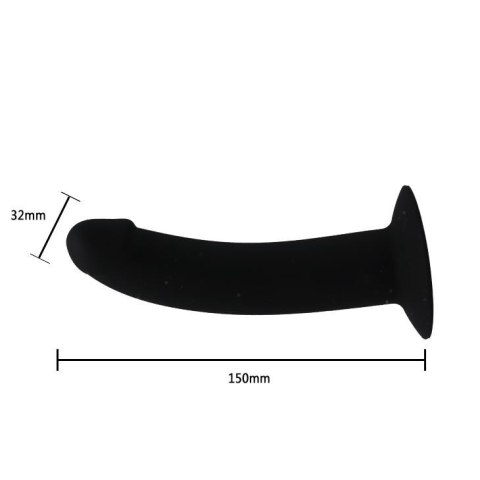 Majtki na szelkach z zakrzywionym czarnym dildo