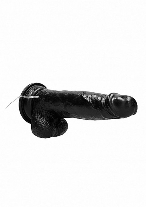 Vibrating Realistic Cock - 8" - With Scrotum - Black