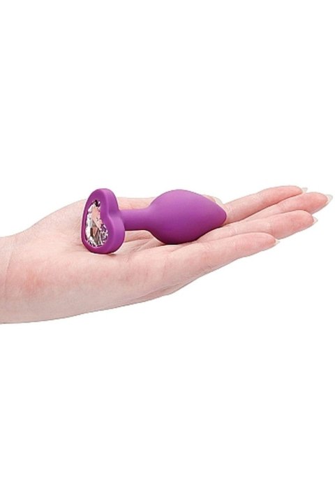 Diamond Heart Butt Plug - Regular - Purple