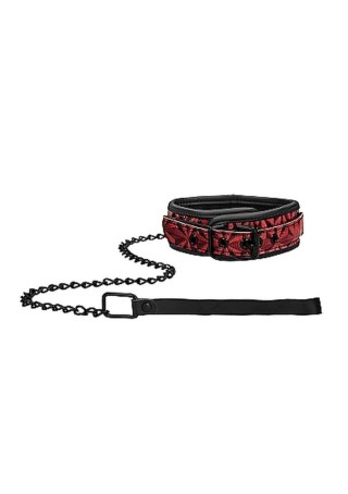 Luxury Collar with Leash - Burgundy