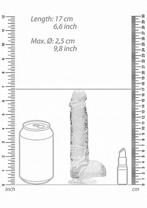 Mały przezroczysty penis dildo z przyssawką 17 cm