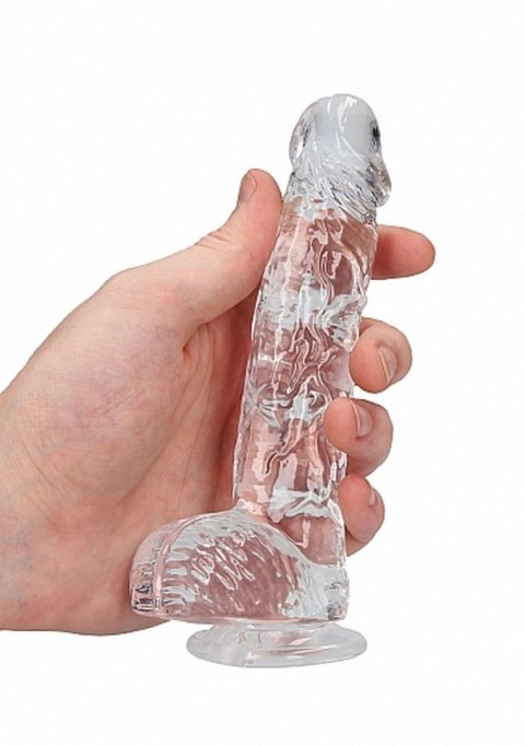 Mały przezroczysty penis dildo z przyssawką 17 cm