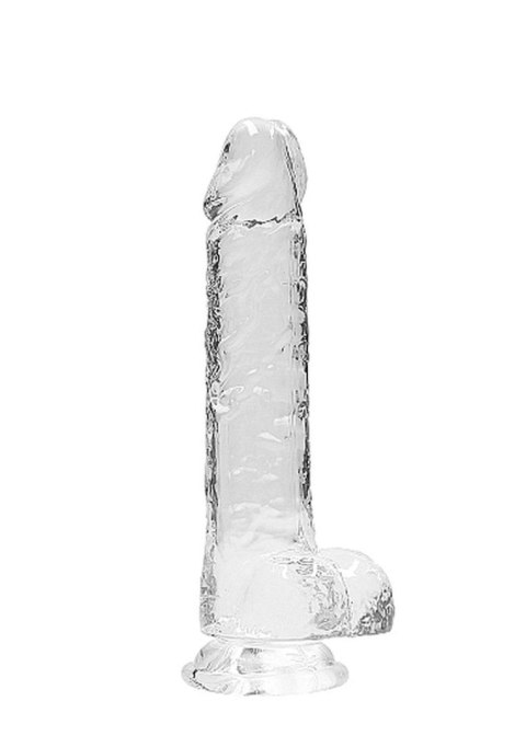 Przezroczyste dildo gumowe z prostym trzonem 21cm