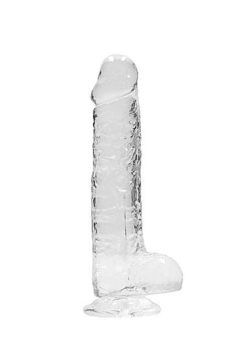 Przezroczyste dildo gumowe z prostym trzonem 21cm