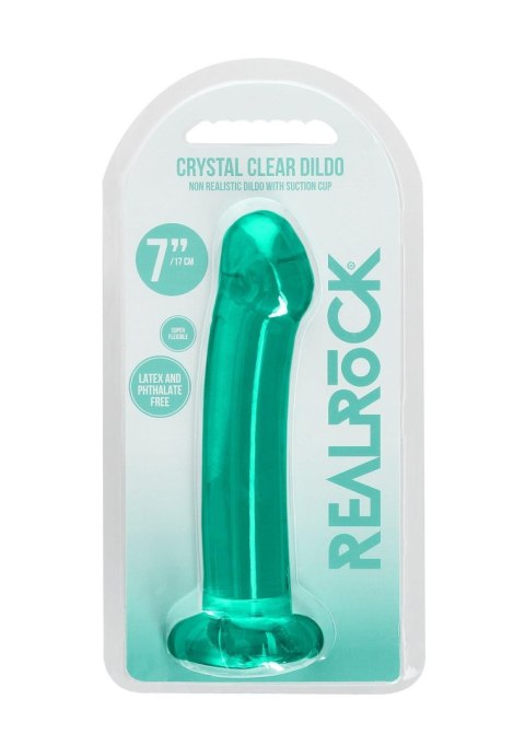 Dildo gładkie zielone z mocną przyssawką 17 cm