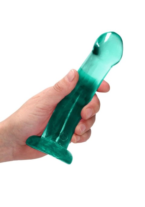 Dildo gładkie zielone z mocną przyssawką 17 cm