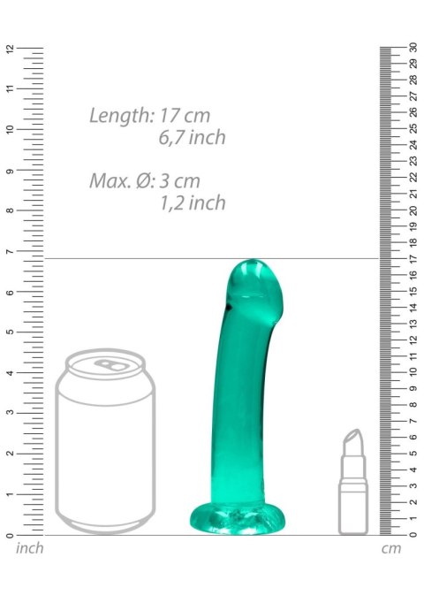 Dildo gładkie zielone z mocną przyssawką 17 cm