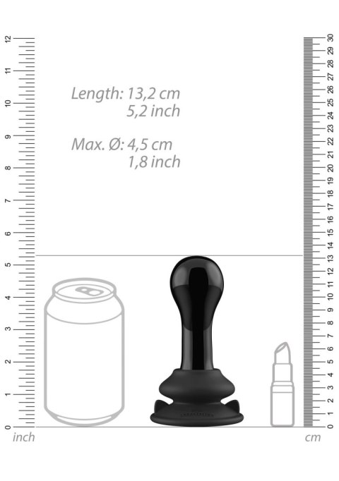 Szklany korek analny ruchoma przyssawka wibracje