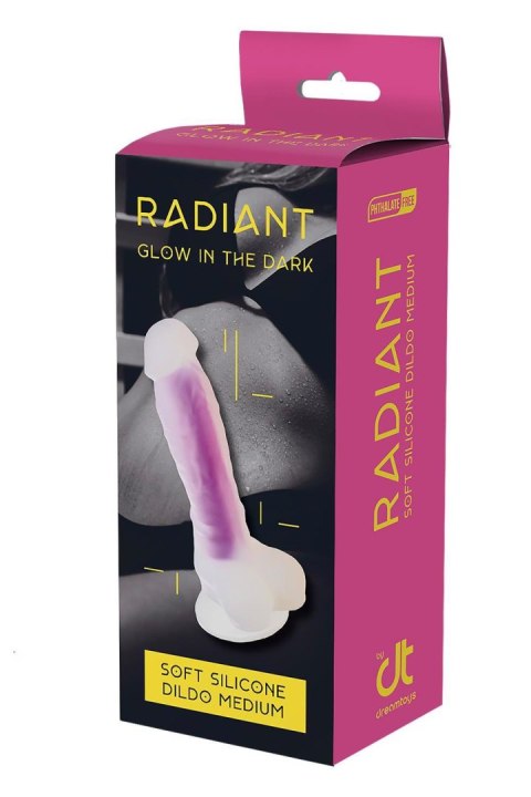 Dildo realistyczny penis świecący w ciemności 19cm