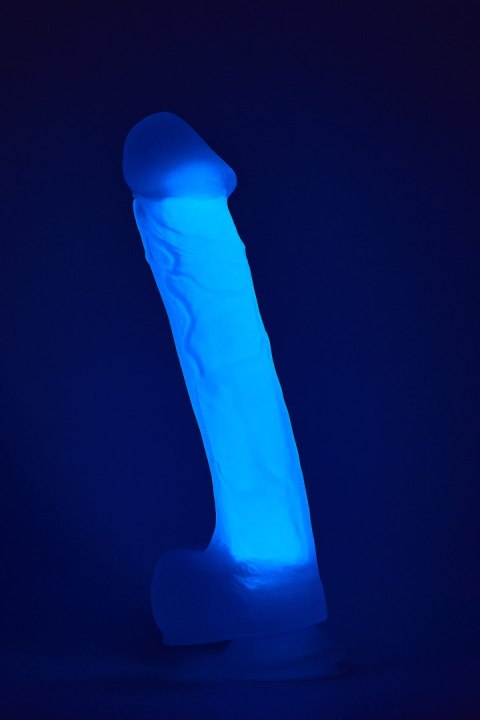 Dildo realistyczny penis świecący w ciemności 19cm