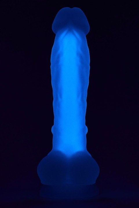 Dildo realistyczny penis świecący w ciemności 19cm