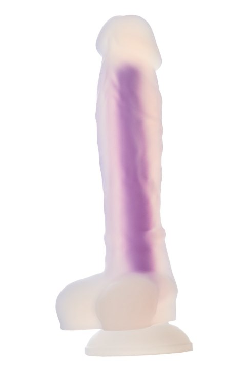 Dildo realistyczny penis świecący w ciemności 19cm