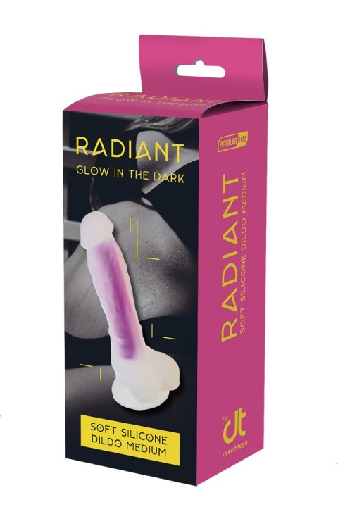 Dildo realistyczny penis świecący w ciemności 19cm