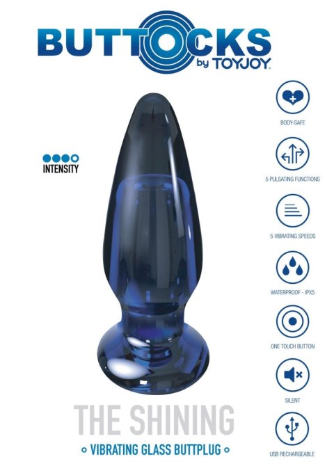 Szklany wibrujący korek analny sex buttplug 11cm