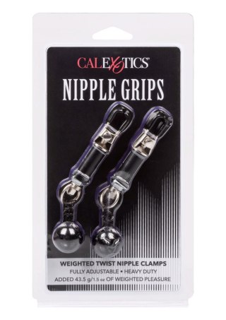 Weighted Twist Nipple Clamps Silver