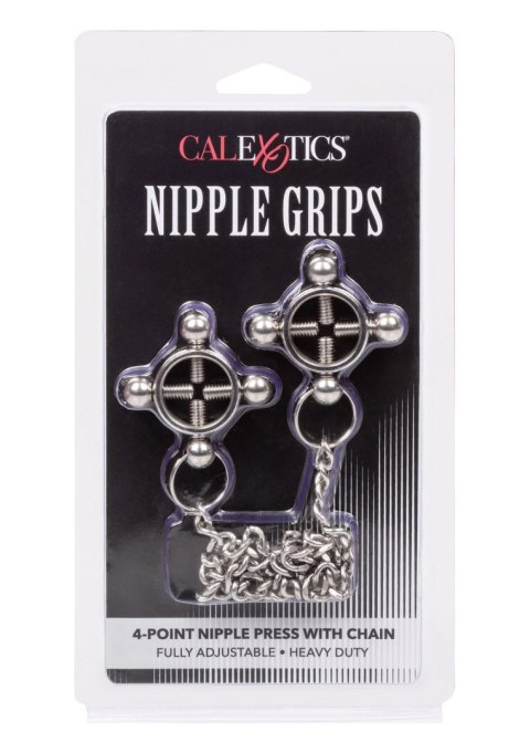 4 Point Nipple Press w Chain Black