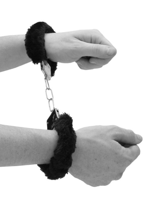 Pleasure Furry Hand Cuffs - With Quick-Release Button