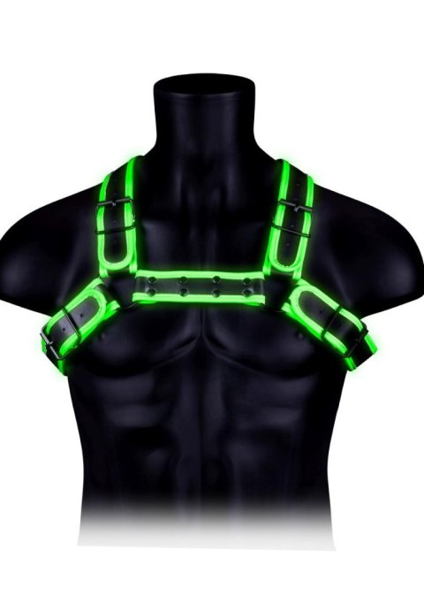 Buckle Bulldog Harness - GitD - Neon Green/Black - S/M