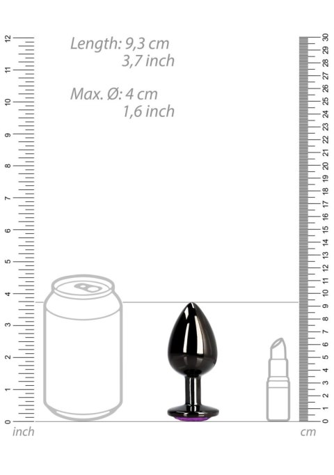 CZARNA ZATYCZKA PLUG ANALNY KOREK METALOWY Z DIAMENTEM 9 CM