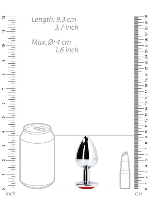 METALOWY KOREK ANALNY PLUG Z DIAMENTEM 9,3 CM WODOODPORNY