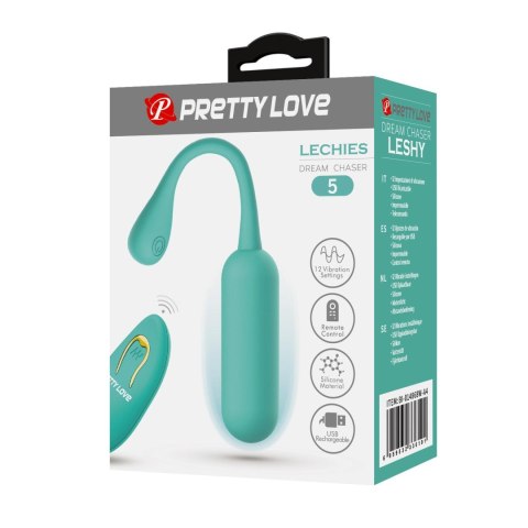 PRETTY LOVE - LECHIES Dream chaser 5, Green, Wireless remote control 12 vibration functions Memory function