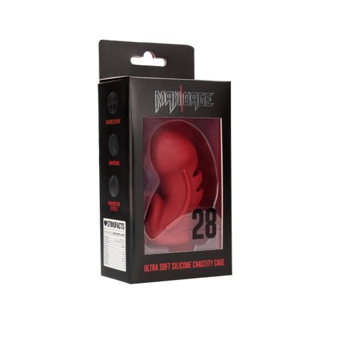 Model 28 - Ultra Soft Silicone Chastity Cage - Red