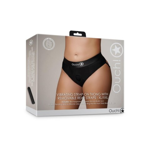 Vibrating Strap-on Thong with Removable Rear Straps - XL/XXL