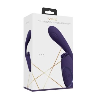 Gen - Rechargeable Triple Action G-Spot Vibrator with Pulse Wave and Vibrating Bristles - Purple