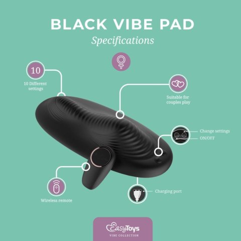 Vibe Pad Double Vibration with Remote Control - Black