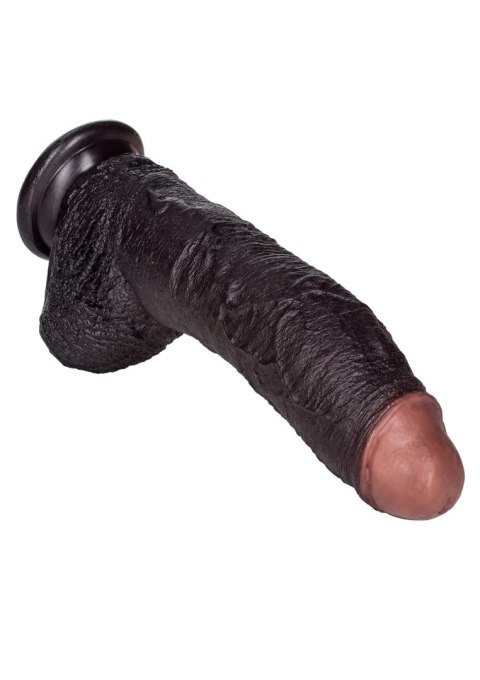 Zagięty sztuczny penis z przyssawką żylasty19 cm