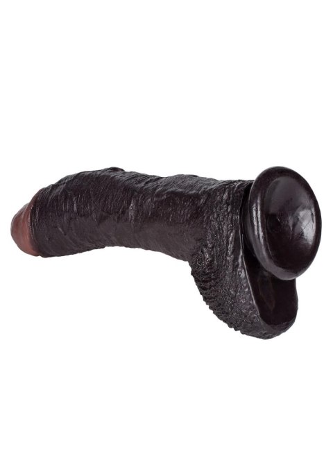 Zagięty sztuczny penis z przyssawką żylasty19 cm