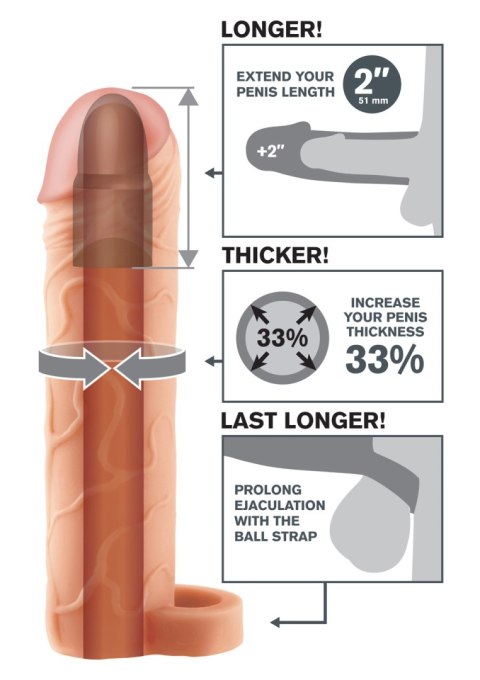 Pogrubiająca wydłużająca nakładka na penisa +5cm
