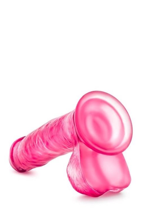 Różowe dildo grube z żyłkami mocną przyssawka 18cm