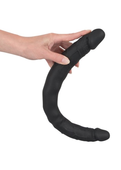 Czarne dildo lesbijskie silikonowe podwójne 40cm