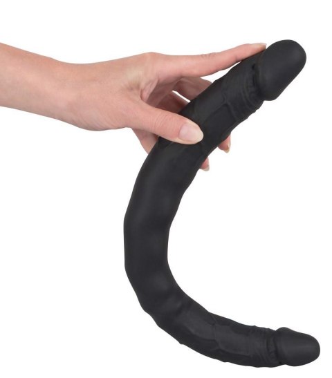 Czarne dildo lesbijskie silikonowe podwójne 40cm