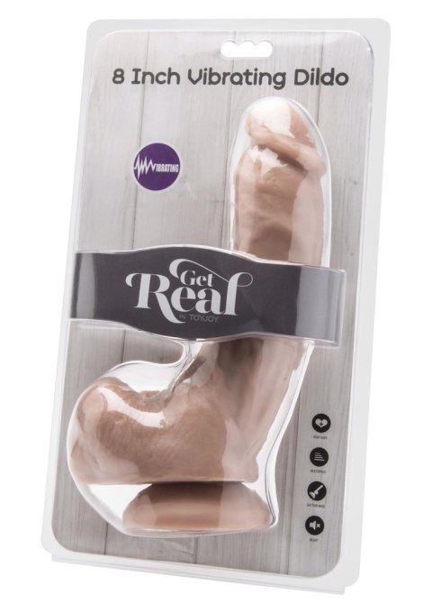 Dildo-cock 8 inch w/ balls flesh vibr.