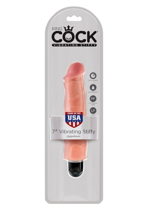 Wibrator-KING COCK 7"""" VIBR STIFFY FLESH