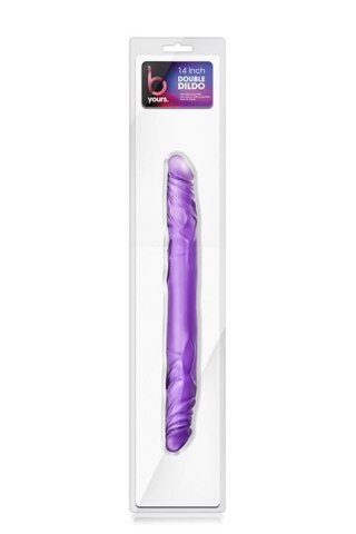 Dildo-b yours 14""""double dildo purple