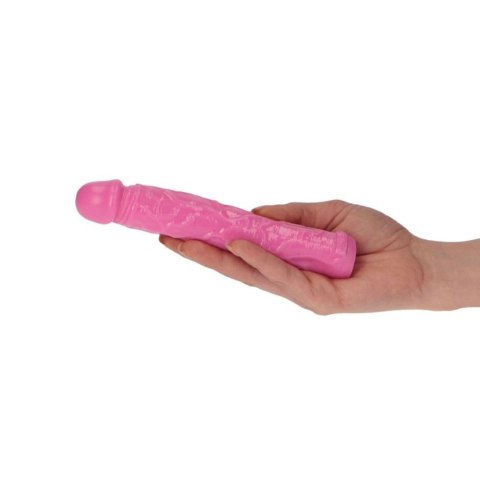 Dildo żylaste różowe wodoodporne gumowe 16,5 cm